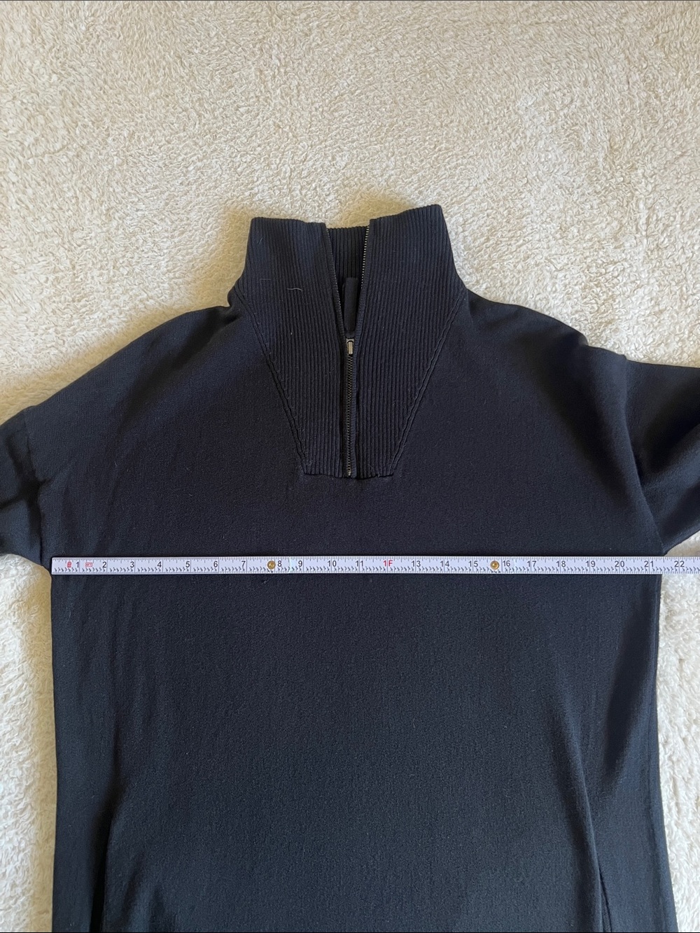 360Cashmere Cotton Cashmere Zip Sweater Dress Black S - Picture 3 of 9